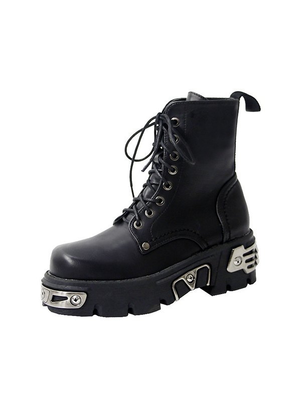 Patch verzierte Biker-Stiefel-2