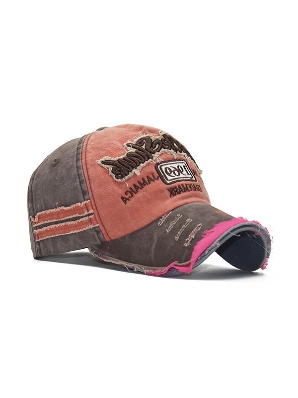 Stickerei-Patchwork-Distressed-Baseballmütze-1